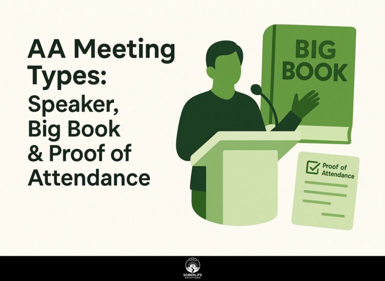 AA Meeting Types: Speaker, Big Book & Proof of Attendance