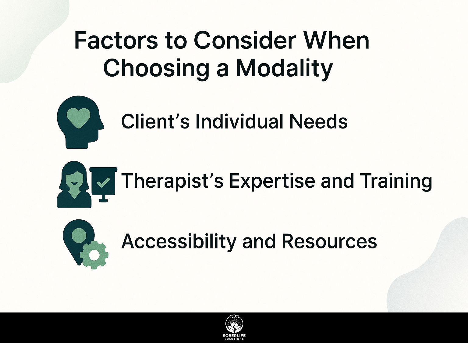 Factors to Consider When Choosing a Modality