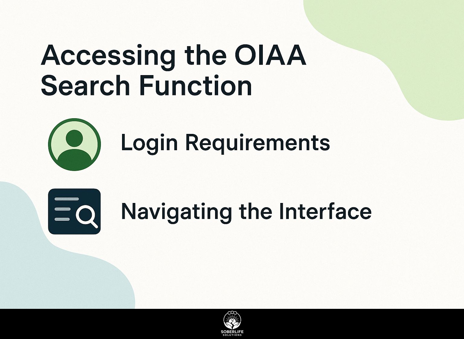 Accessing the OIAA Search Function