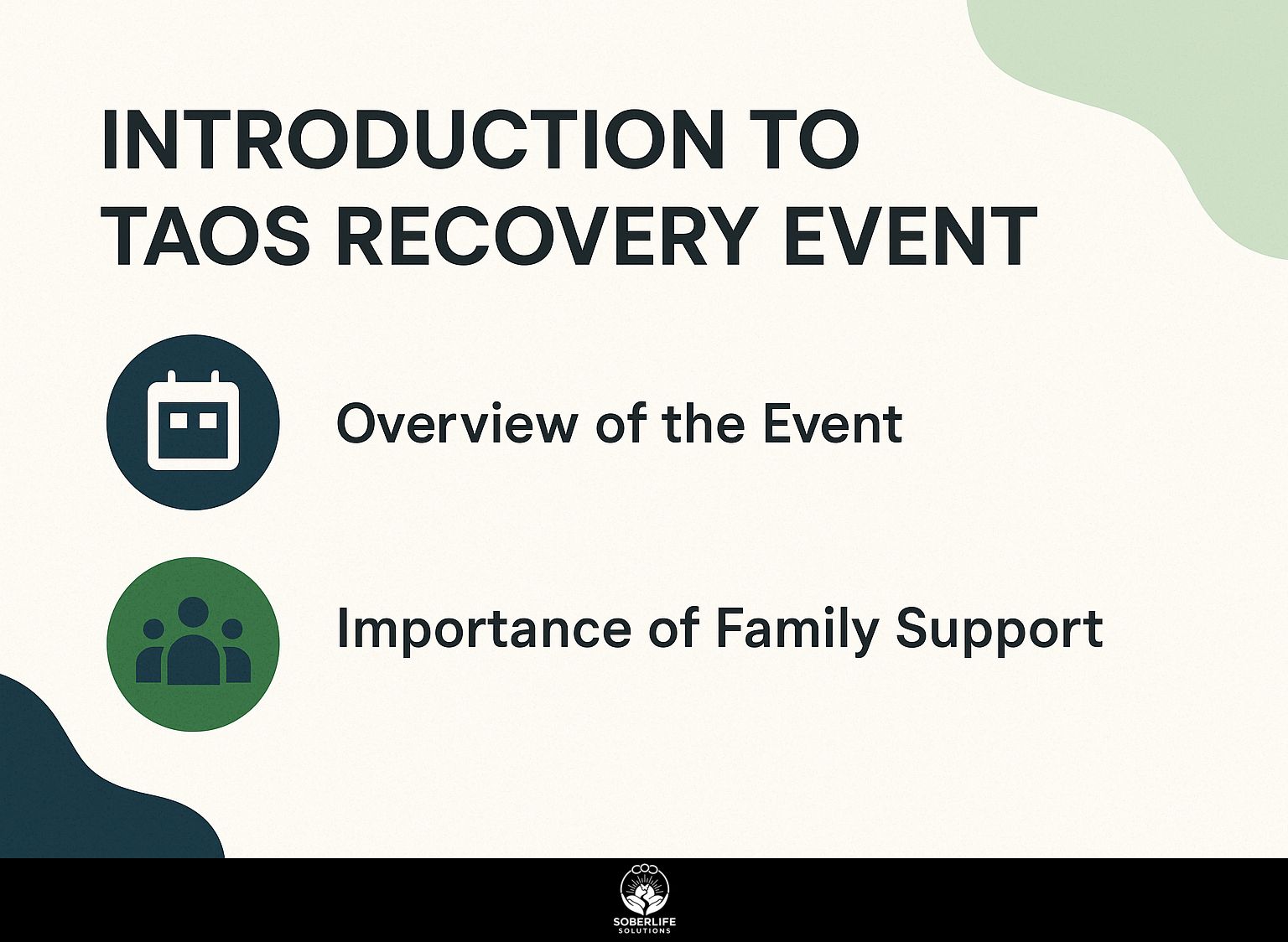 Introduction to Taos Recovery Event